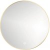 LED Okrúhle zrkadlo do kúpeľne v zlatom ráme ROUND LINE BACKLIGHT s dotykovým senzorom a vyhrievacou podložkou 100 x 100 cm