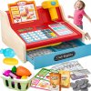 Drevená Pokladňa pre Obchod + Príslušenstvo Edukačná Hračka pre Deti