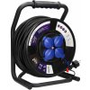 Kábel predlžovací gumený 40m so 4 zás. 2P+E Schuko, PVC, H07RN-F 3X2,5mm2, IP44, termospín