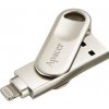 Apacer USB flash disk OTG, USB 3.0, 64GB, AH790, stříbrný, AP64GAH790S-1, USB A / Lightning, s otočnou krytkou