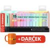 Zvýrazňovač - STABILO BOSS ORIGINAL Pastel - 15 ks Stolný set - so 14 rôznymi farbami