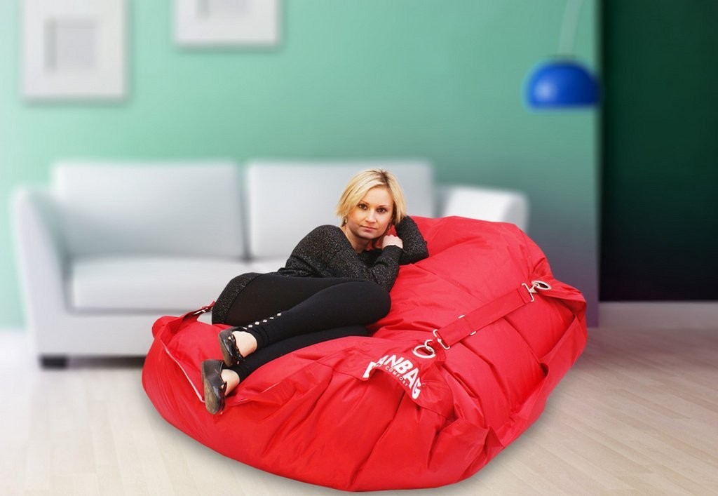 BeanBag 189x140 comfort s popruhmi scarlet rose