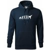 Karate Evolúcia - kop - Mikina pánska Cape s kapucňou - 4XL ( Tmavomodrá (veľmi tmavá - skoro čierna) )