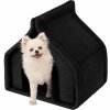 Stanislaw Jurga PillowPrim pelech pre psa, látkový domček pre psa, mačacia jaskyňa, búda pre psa, kôš pre psa, ležadlo pre psa, miesta na spanie, nábytok pre zvieratá, pohovka pre psa, čierna, 52 x 42