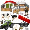 VEĽKÁ FARMA TRAKTOR PRÍVES POĽNOHOSPODÁRSKE NÁRADIE ZVIERATÁ FIGÚRKY HRAČKA