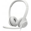 Logitech Headset H390, drátový, USB, bílá