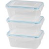 MagicHome Lunchbox set YH376 obdĺžniková 3 ks 1000 ml 189 x 131 x 77 mm