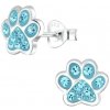 Flor de Cristal Detské náušnice s potlačou labiek – Svetlo modré, rýdzosť striebro 925/1000, 0,025 g