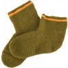 Battle Merchant Vlněné ponožky, háčkované, zelenožluté