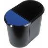 Kôš plastový na separovaný odpad Helit čierny/modrá vložka