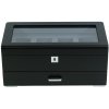 Rothenschild RS-3421-4-BL-CHA box na hodinky a šperky černý s šedým sametem + šuplík