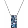 Evolution Group Strieborný náhrdelník so Swarovski kryštálmi modrý obdĺžnik 32074.3 blue style