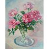 Pivónie tmavoružové- Ester Ksenzsighová,,originálny,ručne maľovaný obraz S (do veľkosti 45x45cm) Viac farieb