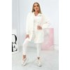 Fashionweek 3-dielny set mikiny, topu a legín športová tepláková súprava K9452 Farba: krémová, Veľkosť: Universal
