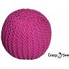 CrazyShop pletený PUF SOLID MINI ružová