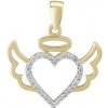 Silvego Zlatý prívesok BIANCA anjelské srdce so zirkónmi QRPG211