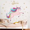 Impresi Samolepka do detskej izby Ružový jednorožec Unicorn s hvezdami - 90x30cm
