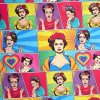 Dekoračná látka so ženami - Frida štýl, digitálna tlač 1 m