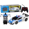 RC policajné auto 2 v 1 transformujúce sa na robota so svetlami a zvukmi