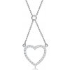 Šperky eshop - Strieborný náhrdelník 925, retiazka a prívesok - zirkónová kontúra srdca AC20.10