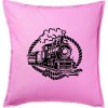 Lokomotíva lano - Vankúš 50x50 - 50x50 - Vrátane výplne ( Ružová )