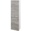 Dreja Vysoká skriňa DOS SVD2Z3 50 - N01 Biela lesk / Úchytka T01 / L17 Čierná vysoký lesk