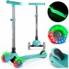 Trojkolesová kolobežka pre deti s balancom svietiaca v tme Ricokids Glow - tyrkysová