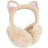 Plyšové klapky na uši Glitter kitty Béžové