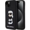 Karl Lagerfeld Liquid Silicone Karl and Choupette Heads iPhone 15 Plus čierne