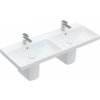VILLEROY & BOCH - Avento Dvojumývadlo nábytkové, 120x47 cm, s prepadom, 2 otvory na batériu, alpská biela 4A23CK01