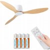 Stropný ventilátor s LED lampou biely 105 cm s diaľkovým ovládaním a stmievaním
