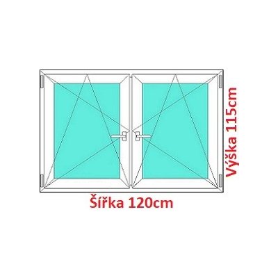 Soft Dvojkrídlové plastové okno 120x115 cm, OS+OS, so stĺpikom