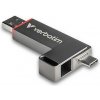 Verbatim 32040 Dual QuickStick, USB flash disk, USB C + USB A 3.2 Gen 1, 128GB, s pútkom, šedý