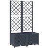 VidaXL Kvetináč plast sivý 80 x 40 x 136 cm