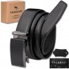Opasok opasok čierny s automatickou prackou, kožený, na oblek, 100 % prírodná koža TRESSARI