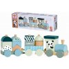 Eichhorn vláčik s kockami Wooden Train lokomotíva s 2 vozňami 16 dielov