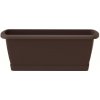 Plastový kvetináč - truhlík RESPANA SET s hladkým povrchom v hnedej farbe s podmiskou 59 x 18,4 x 15 cm 31800