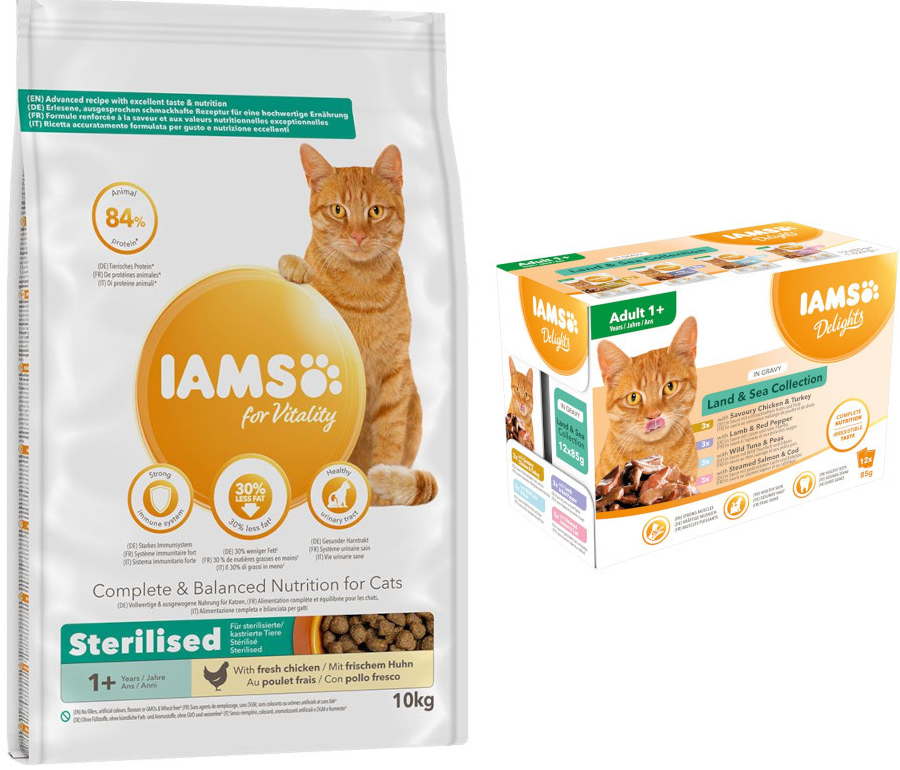 IAMS for Vitality Cat Adult Sterilised Chicken 2 x 10 kg