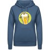AWDis Hoodie Mikina - Dizajn - Smrtka v pivnom pohári - Letecká modrá - S - Dámske