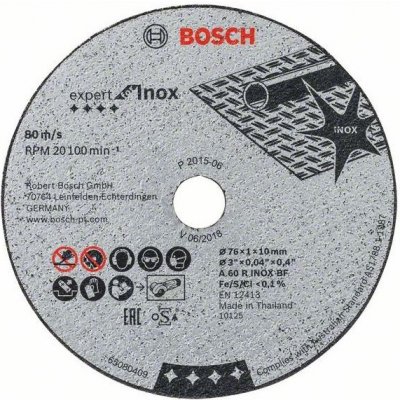 Bosch Bosh Rezný Kotúč Expert For Inox na Oceľ, 76mm, 5ks 2608601520