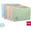DELI Colorful EF615 plastový organizér na dokumenty, A4, s gumičkou, 8 priehradiek, rôzne pastelové farby pastelovo fialová