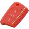 Silikónový obal GARO pre kľúč Škoda, VW, Seat červený (3-tlačidlový)
