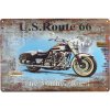 Retro tabuľa U.S.Route 66 Motorbike 30x20cm (Plechová ceduľa dekorácia)