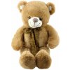 LeanToys Plyšový medvídek s hnědou pruhovanou mašlí 60 cm LEAN Toys