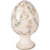 Clayre & Eef Keramické vajíčko na podstavci s lúčnymi kvetmi Monnia XL - Ø 17*28 cm - Clayre & Eef