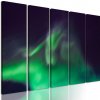 5-dielny obraz nádherná zelená polárna žiara