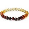 Nefertitis Jantár prírodné náramok Rainbow multicolor baroque NF11406 - obvod cca 16 až 23 cm