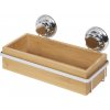 Bambusová polička na kúpeľňové doplnky na stenu Compactor Bestlock SPA Bamboo s prísavkou (RAN5807)
