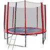 Eoshop Premium Červená trampolína 305 cm s ochrannou sítí + žebřík + krycí plachta