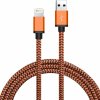 AppleKing opletený nabíjací a synchronizačný kábel USB-A 2.0 / Lightning pre iPhone / iPad / iPod / AirPods - 1 m - oranžový - možnosť vrátiť tovar ZADARMO do 30tich dní